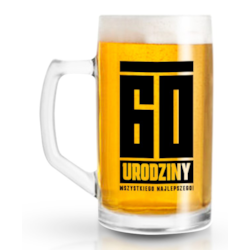 FUNNY BEER KUFEL 500ml 60 URODZINY