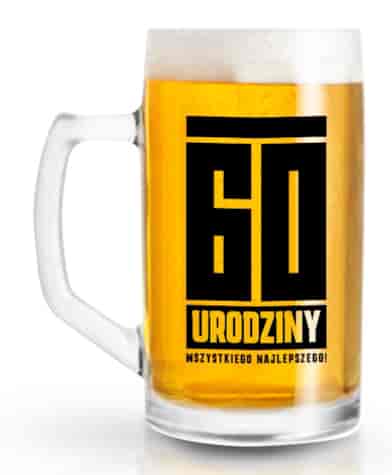 FUNNY BEER KUFEL 500ml 60 URODZINY