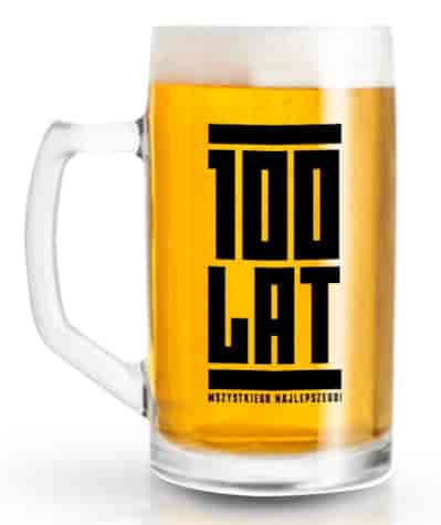 FUNNY BEER KUFEL 500ml 100 LAT