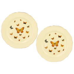 MOTYLKI CREAM TALERZ DESEROWY 20,5cm KOMPLET 2SZT