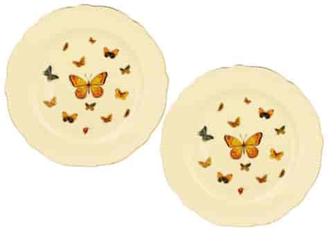 MOTYLKI CREAM TALERZ DESEROWY 20,5cm KOMPLET 2SZT