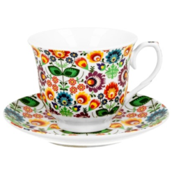 ŁOWICZ CR FILIŻANKA ZE SPODKIEM 1+1 250ml