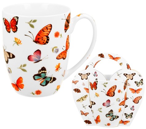 BUTTERFLIES KUBEK 360ml + OPAKOWANIE Z RĄCZKĄ