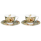 PEONY BLUE ESPRESSO KOMPLET FILIŻANEK 2+2 100ml