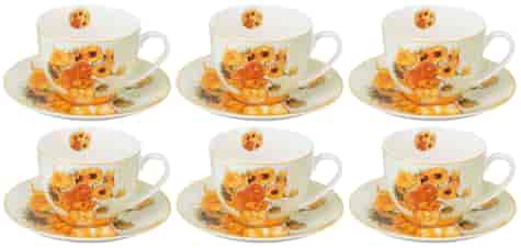 SUNFLOWERS KOMPLET FILIŻANEK 6+6 270ml