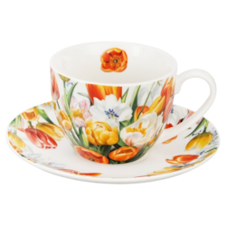 TULIPANY FILIŻANKA ZE SPODKIEM 1+1 270ml