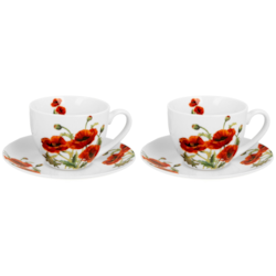 CLASSIC POPPIES KOMPLET FILIŻANEK 2+2 270ml