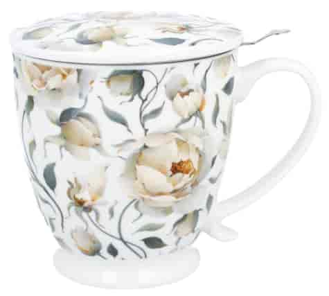 ENGLISH ROSES WHITE KUBEK ZAPARZAC NA STOPCE 500ml