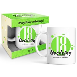 HAPPY DAY GREEN KUBEK 320ml - 18 URODZINY