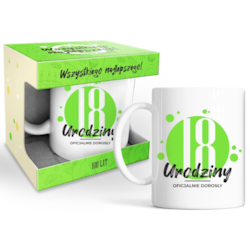 HAPPY DAY GREEN KUBEK 320ml - 18 URODZINY