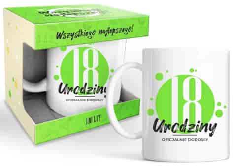 HAPPY DAY GREEN KUBEK 320ml - 18 URODZINY