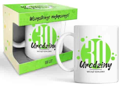 HAPPY DAY GREEN KUBEK 320ml - 30 URODZINY