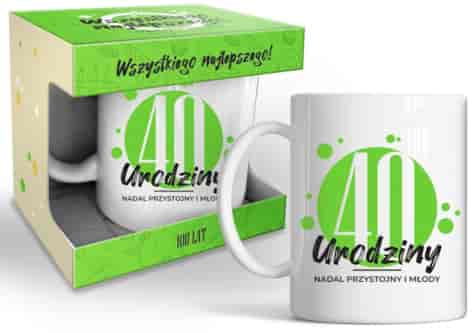 HAPPY DAY GREEN KUBEK 320ml - 40 URODZINY