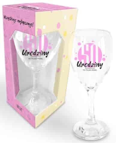 HAPPY DAY PINK KIELISZEK 220ml 50 URODZINY