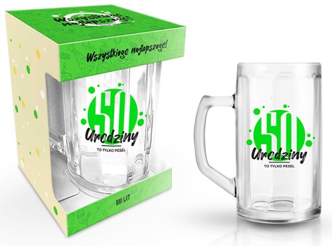 HAPPY DAY GREEN KUFEL 500ml 50 URODZINY