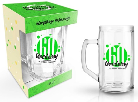 HAPPY DAY GREEN KUFEL 500ml 60 URODZINY