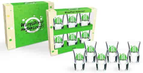 HAPPY DAY GREEN KIELISZKI KOMPLET 6SZT 35ml 18...