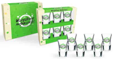 HAPPY DAY GREEN KIELISZKI KOMPLET 6SZT 35ml WSZ...