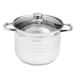 GARNEK STALOWY OKRĄGŁY 22cm 6,0L KM5402