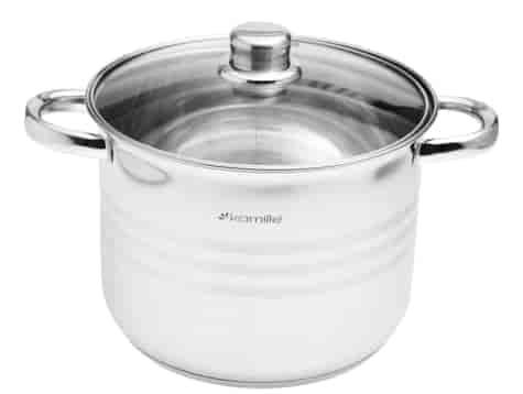 GARNEK STALOWY OKRĄGŁY 22cm 6,0L KM5402