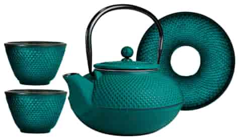 GIFT CZAJNIK ŻELIWNY Z CZARKAMI 0,8L 4EL OLIVE