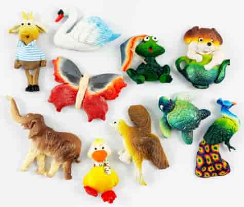 MAGNESY NA LODÓWKĘ Z MODELINY 24 10szt ZWIERZAKI