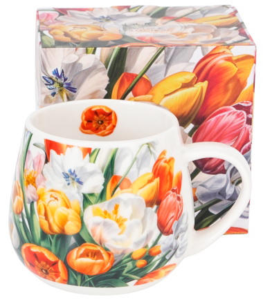TULIPANY KUBEK BARYŁKA W PUDEŁKU 430ml