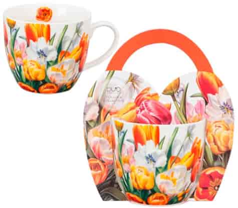 TULIPANY KUBEK 460ml + OPAKOWANIE Z RĄCZKĄ