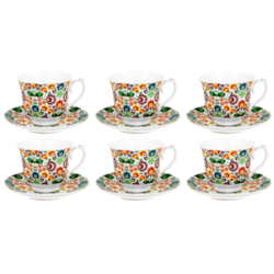 ŁOWICZ CR KOMPLET FILIŻANEK 6+6 250ml