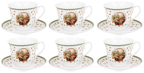 KWIATY POLNE KOMPLET FILIŻANEK 6+6 250ml