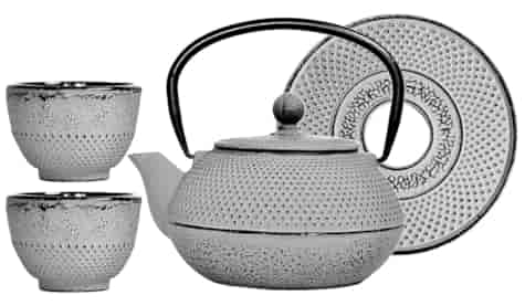 GIFT CZAJNIK ŻELIWNY Z CZARKAMI 0,8L 4EL GREY