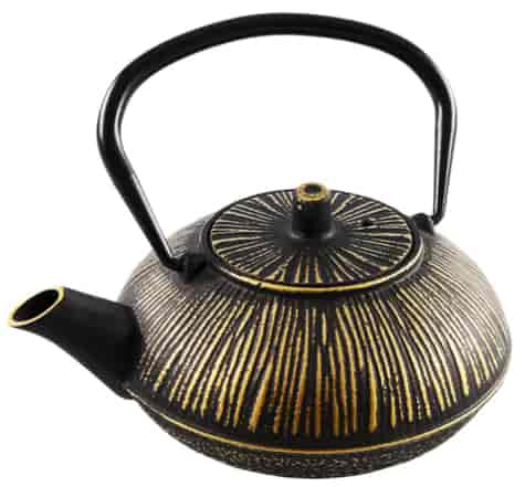 GIFT CZAJNIK ŻELIWNY Z SITKIEM 0,8L GOLD BLACK
