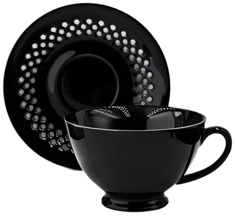 BISETTE FILIŻANKA ZE SPODKIEM 1+1 260ml BLACK A