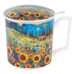 MODERN SUNFLOWER FIELD KUBEK ZAPARZACZ 450ml