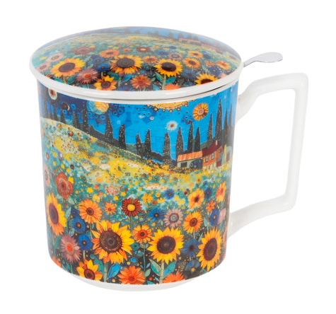 MODERN SUNFLOWER FIELD KUBEK ZAPARZACZ 450ml