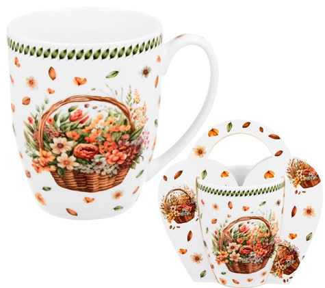 KWIATY POLNE KUBEK 350ml + OPAKOWANIE Z RĄCZKĄ