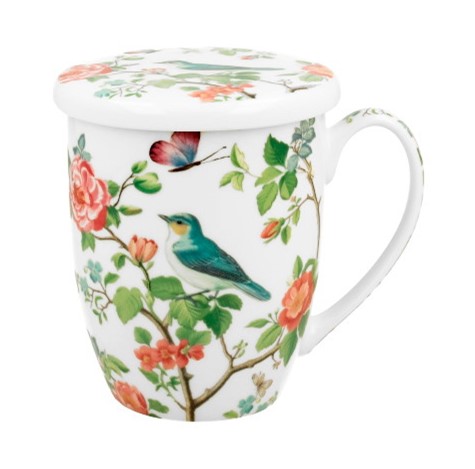 PTAKI NA GAŁĘZI KUBEK ZAPARZACZ W PUDEŁKU 380ml