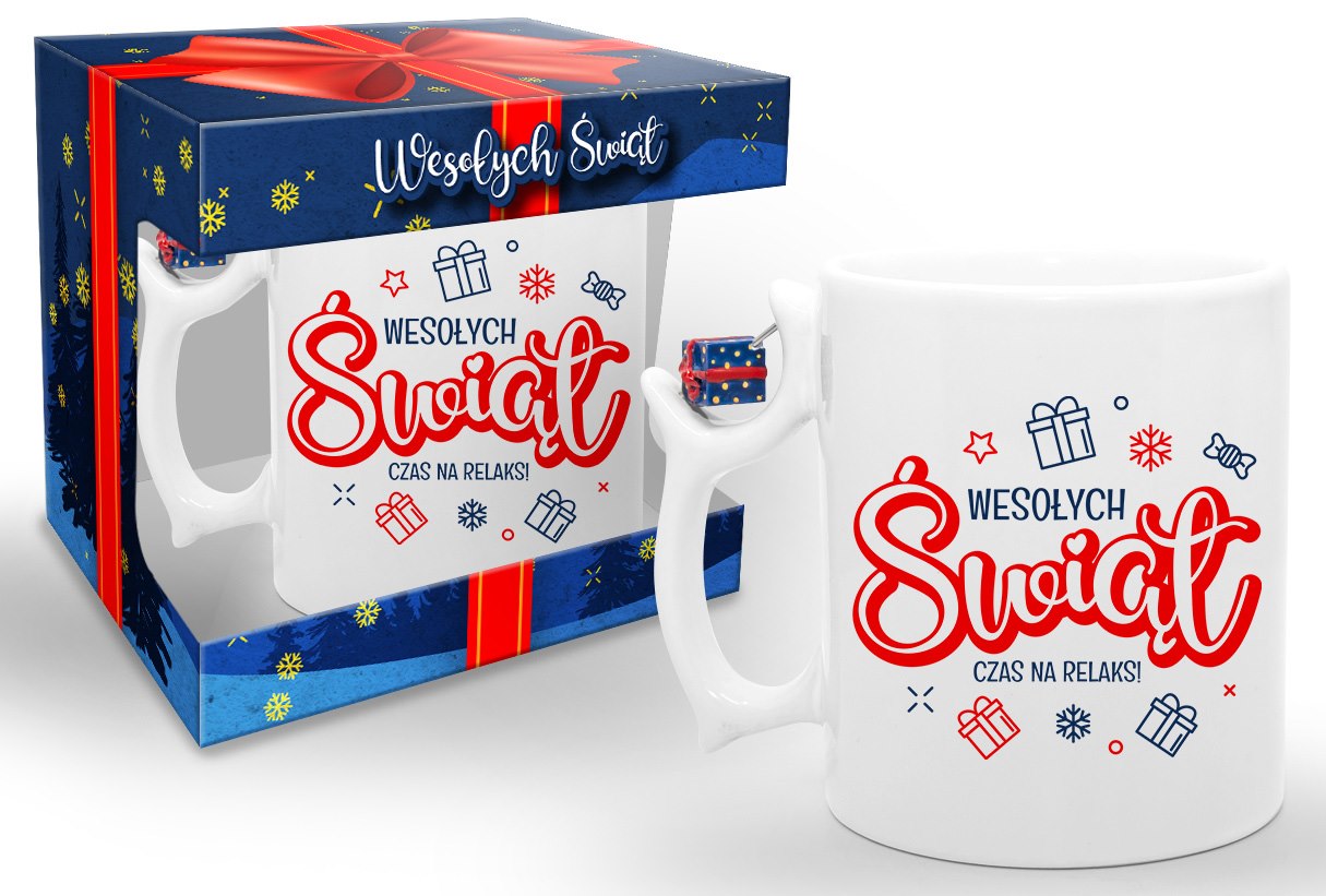 BN ŚWIĄTECZNY KUBEK Z PREZENTEM 300ml - WESOŁYCH