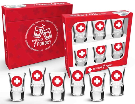 SHOT ON KIELISZKI KOMPLET 6SZT 35ml APTECZKA