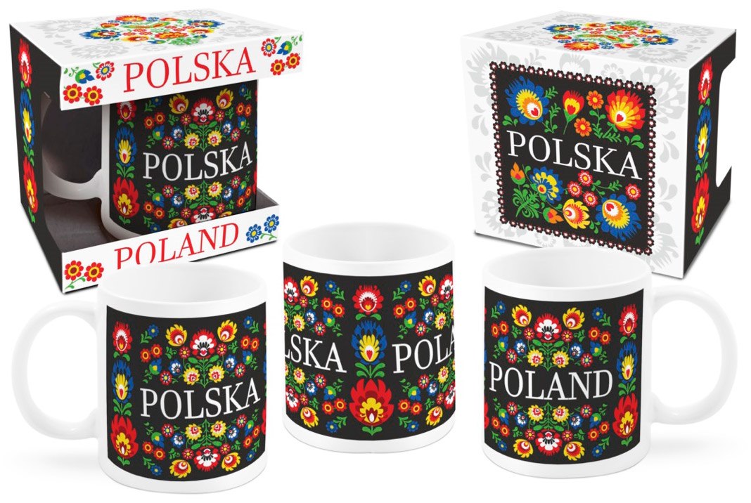 FOLK KUBEK 300ml - KWIAT CZARNY
