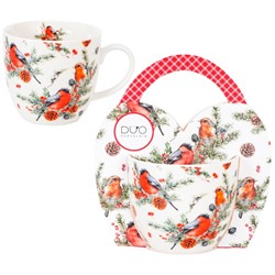 BN CHRISTMAS BIRDS KUBEK 460ml + OPAK Z RĄCZKĄ
