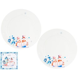BN SNOWMAN TALERZ DESEROWY 19,2cm KOMPLET 2SZT