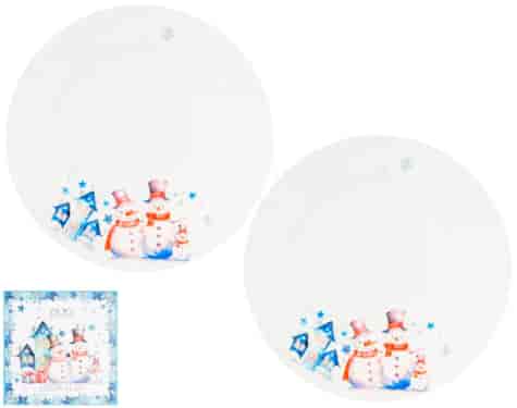 BN SNOWMAN TALERZ DESEROWY 19,2cm KOMPLET 2SZT