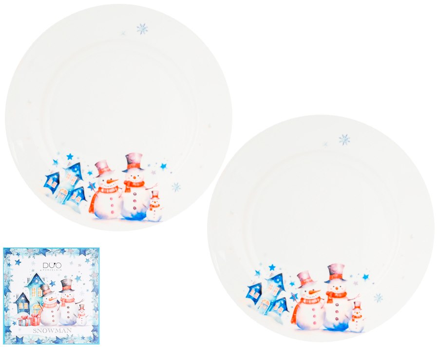 BN SNOWMAN TALERZ DESEROWY 19,2cm KOMPLET 2SZT