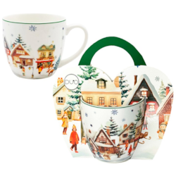 BN CHRISTMAS VILLAGE KUBEK 460ml + OPAK Z RĄCZKĄ