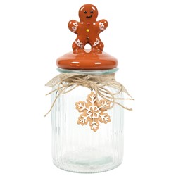 XMAS DECO BROWN POJEMNIK SZKLANY 21cm 23050192 BN