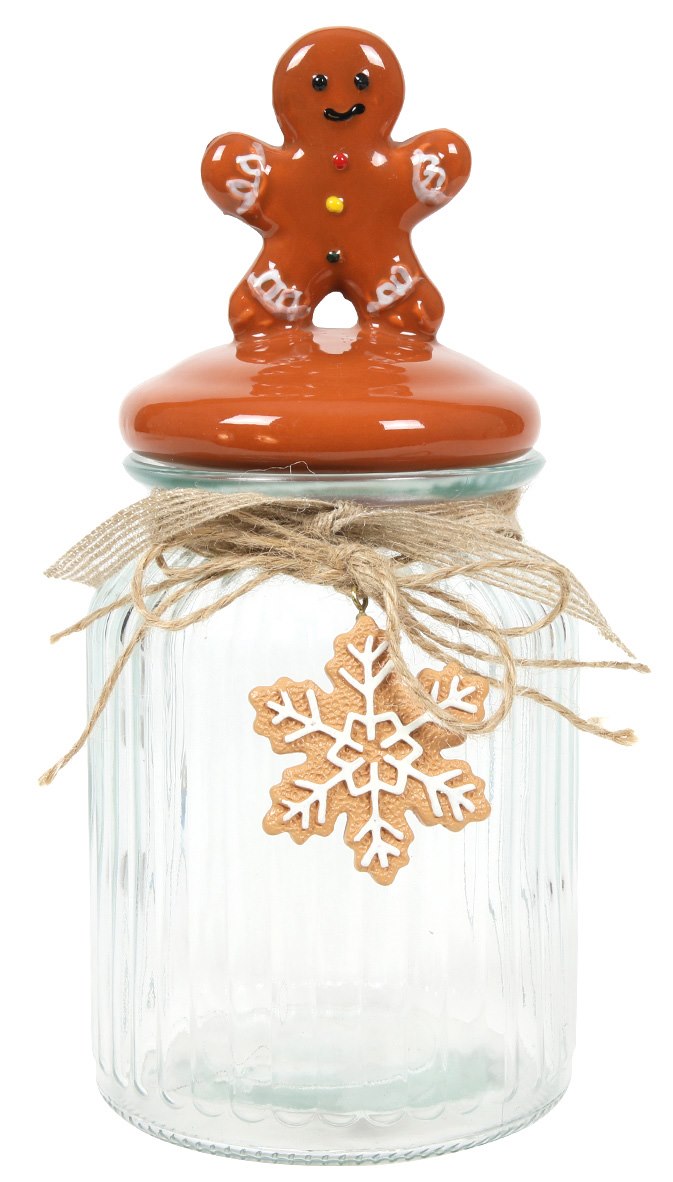 XMAS DECO BROWN POJEMNIK SZKLANY 21cm 23050192 BN
