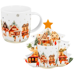 BN CHRISTMAS VILLAGE KUBEK 400ml + OPAK CHOINKA