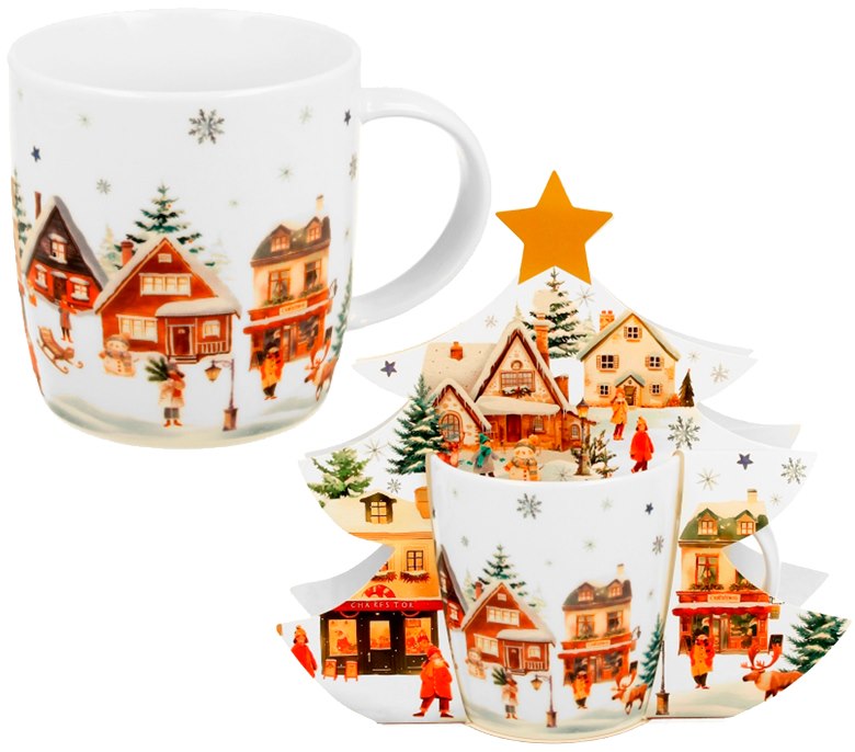BN CHRISTMAS VILLAGE KUBEK 400ml + OPAK CHOINKA
