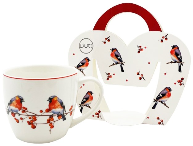BN CHRISTMAS BIRDS KUBEK 460ml + OPAK Z RĄCZKĄ